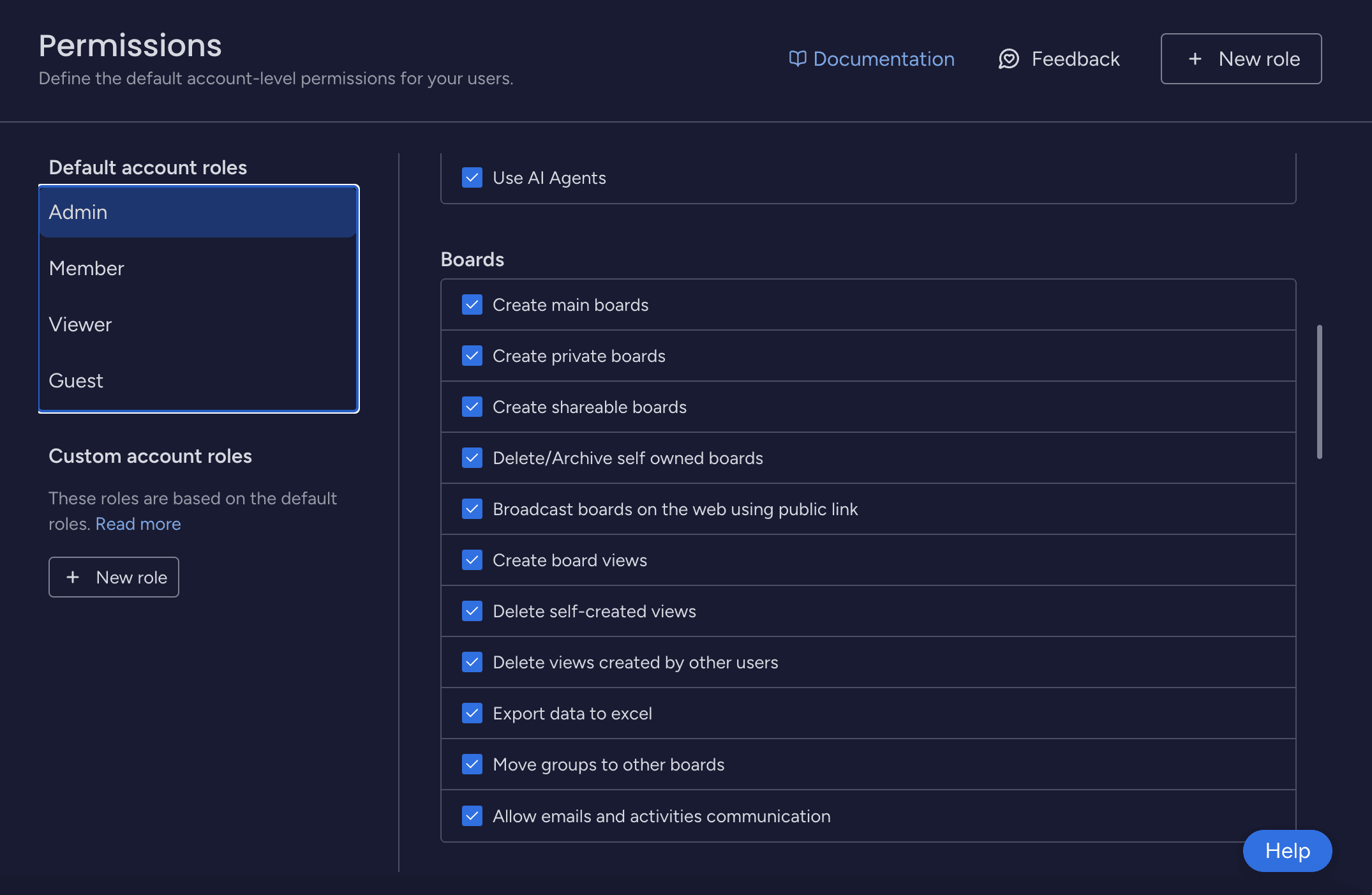 Monday.com-Integrations-Dashboard zum Prüfen von Berechtigungen.png