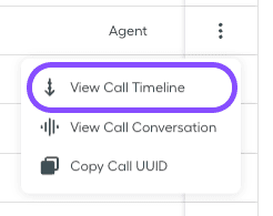 Image montrant l’option Voir la chronologie des appels dans l’historique des appels