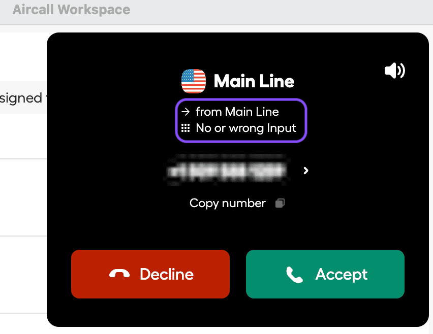 Image showing an invalid key in the call view