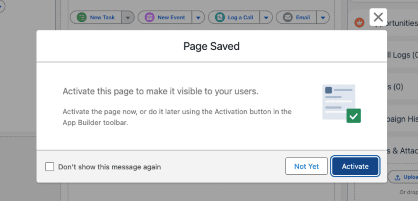 Image showing the page saved window