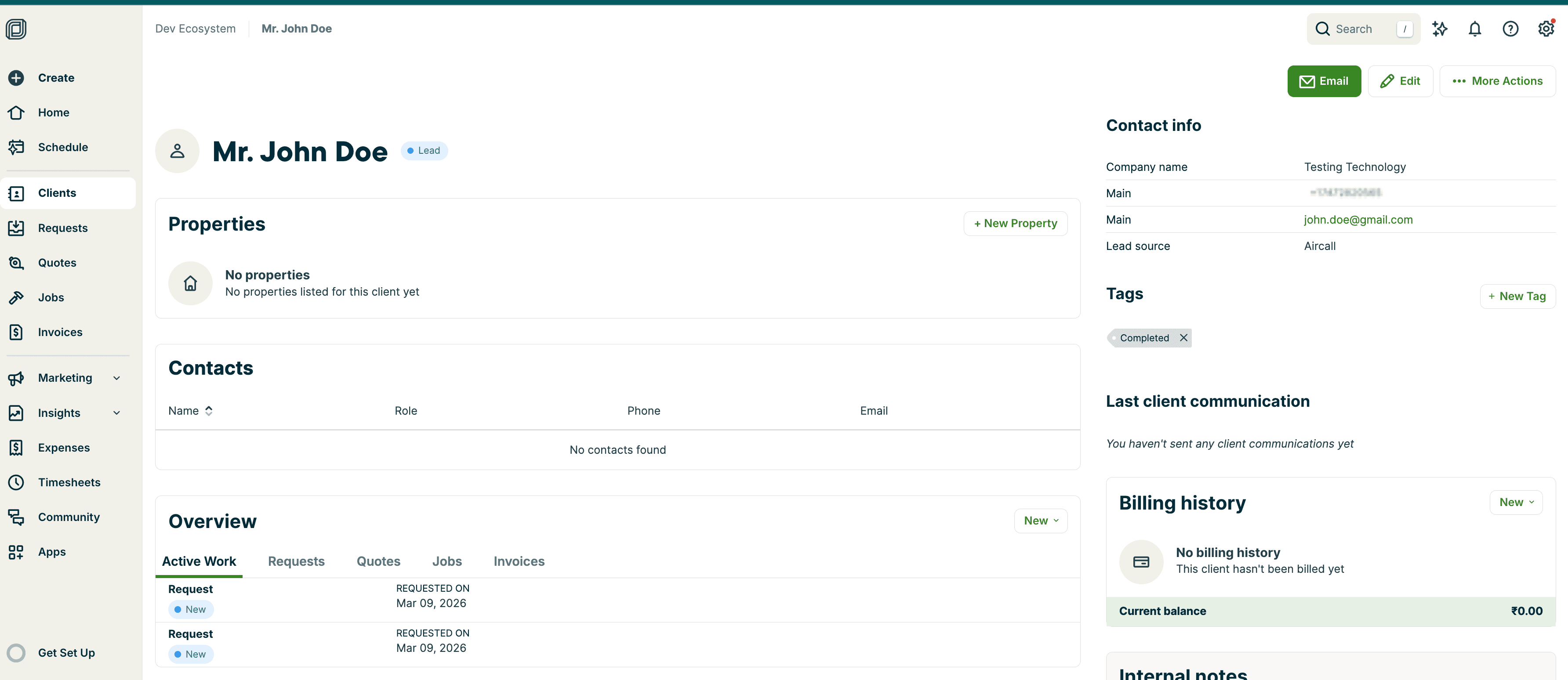 Contact settings