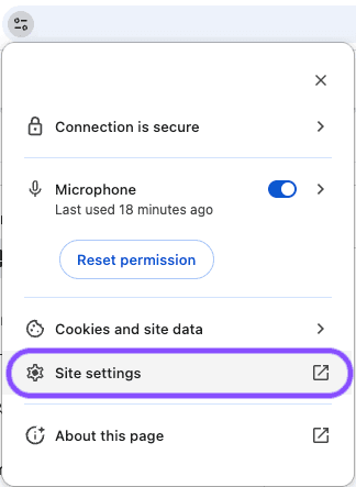 site settings