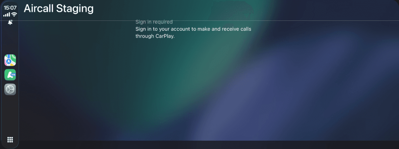 Sign in request on CarPlay